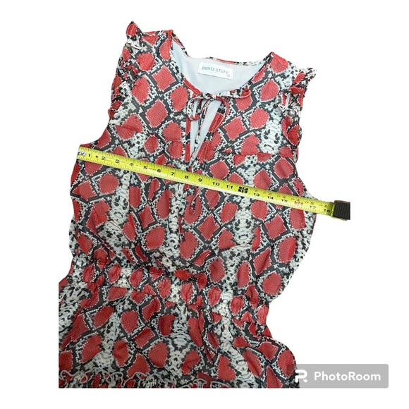THE PANTS STORE - ADRIENNE Red/Black Snakeskin Pattern Dress Size Medium - Picture 8 of 10